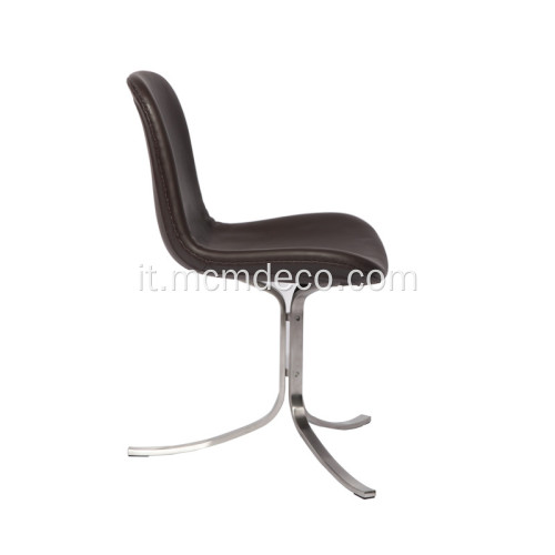 Poul Kjaerholm PK9 Sedia laterale in pelle